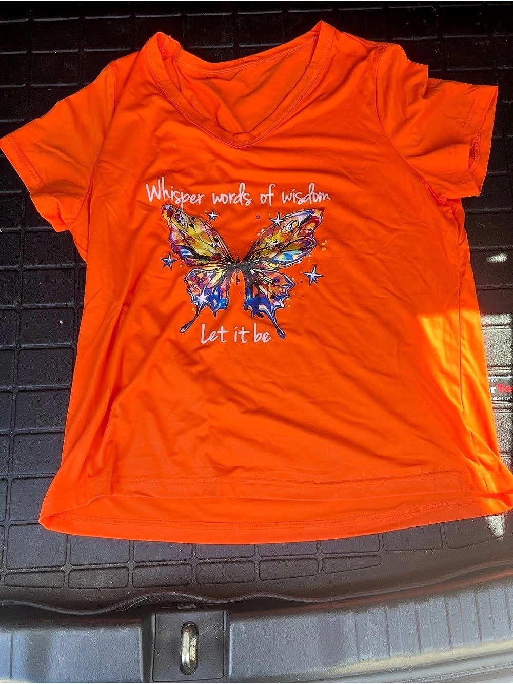 Butterfly Graphic Short Sleeve Tee in Orange